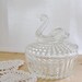 Vintage Jeanette Glass Swan Powder Box