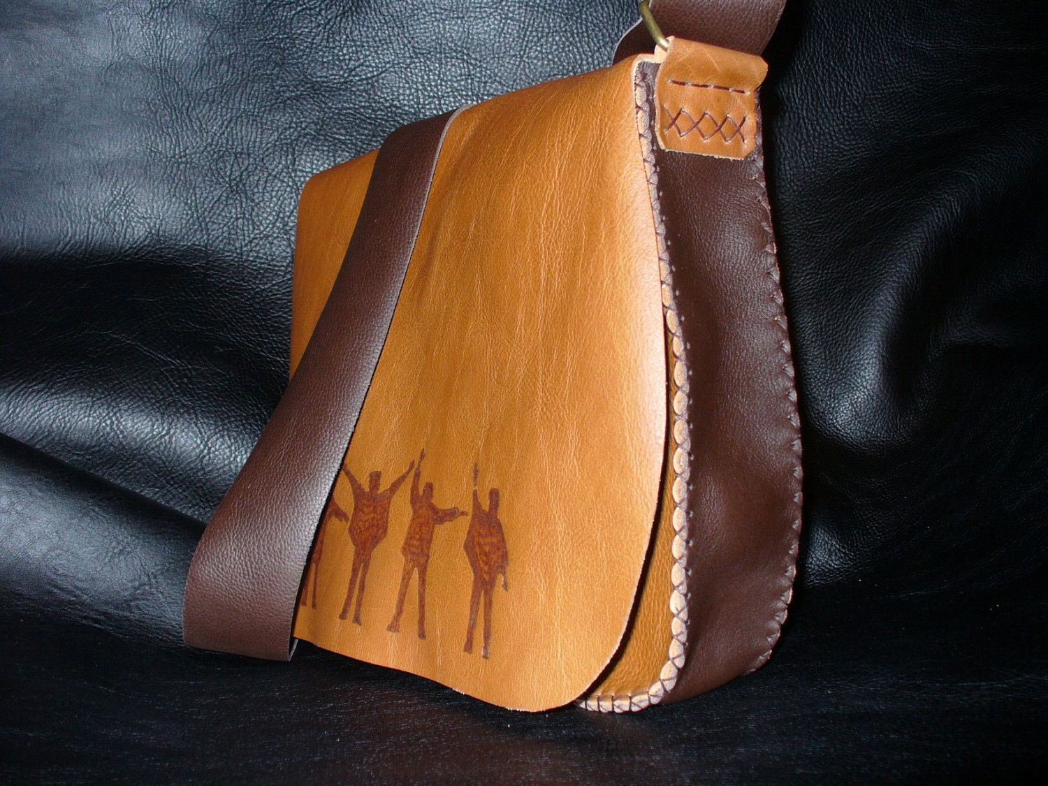 Handmade Leather Bag. The Beatles. Help Album. Unisex.