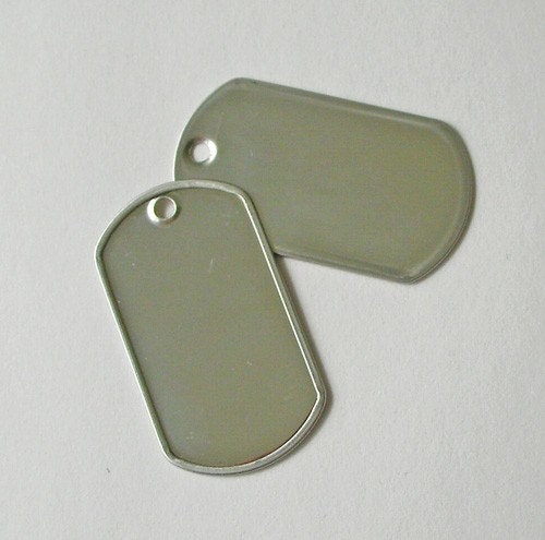 100 Dog Tag Tags Dogtag Dogtags Blank Military Jewelry Necklace Pendant