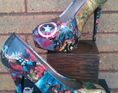 Avengers Comic book Big Heels (some vintage comics used)