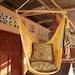 Yellow Sitting Hammock, Hanging Chair Natural Cotton and Wood