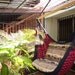 Red and Black Sitting Hammock, Hanging Chair Natural Cotton and Wood