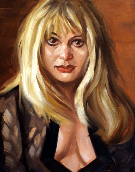 My Best Friend's Mom by Kenney Mencher oil on masonite 14x11 inches