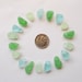 Drilled Beach Glass Beads in Soft Lime Aqua Blue Emerald Green