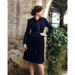 1940s suit navy blue wool gabardine pleated skirt gorgeous