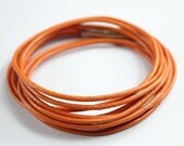 womens orange leather wrap magnetic cuff bracelet e19-12
