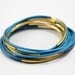 deep sky blue leather bangle bracelet with gold clasp z501