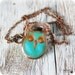 Woodland necklace- Green blue owl