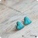 Post earrings -Turquoise Blue Hearts
