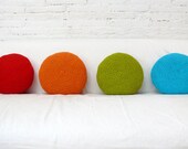 Round Pillow Crochet - orange