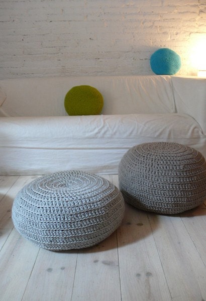Floor Cushion Crochet- gray