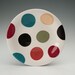 Polka Dots Plate Hand Painted Dinnerware 8" Teal Blue, Sage Green, Ruby Red, Burnt Orange, Light Ginger, Dark Chocolate