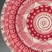Mandala Platter Pink, Red, and White Hand Painted Bohemian Dinnerware