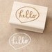 reserved for cathy - hello speech bubble wooden rubber stamp