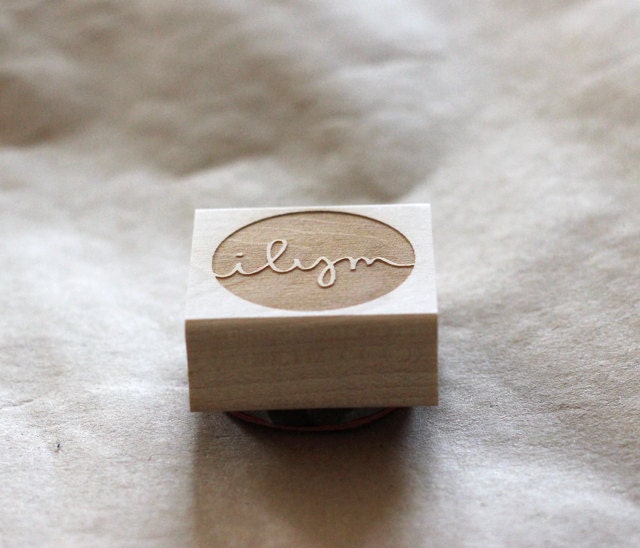 custom / personalized geometric wooden rubber stamp