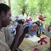 Tropical Fish - Haitian Painted Upcycled Metal Garden Art - 24 inch - M-801-YL-24