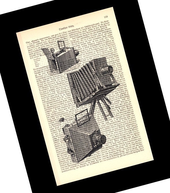 Antique Photography Vintage Art Print on Antique 1896 Dictionary Book Page
