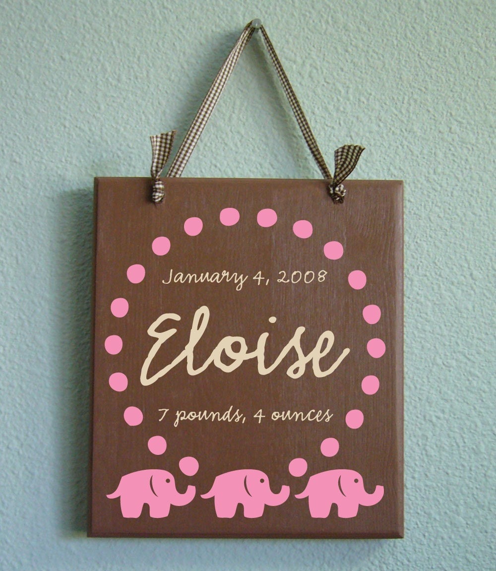 Baby Birth Plaque Custom Personalized Sign by FarmHouseWoodcraft