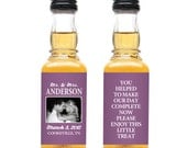 100 Custom Color Jack Daniels Mini Bottle Labels Wedding Favors Thank You Bride Groom Photo Whiskey Bachelorette Bachelor Party Gifts