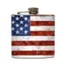 American Flag Whiskey Flask Painting Patriotic USA Red White Blue Groomsmen Gift Stainless Steel 6 oz Liquor Hip Flask LC-1005