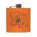 Octopus Vintage Print Whiskey Flask on Orange Groomsmen Usher 21st Birthday Gift Stainless Steel 6 oz Liquor Hip Flask LC-1240