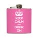 Keep Calm and Drink On Whiskey Flask Crown Bride Liquid Courage Bridesmaid Gifts Stainless Steel 6 oz Liquor Hip Flask LC-1267