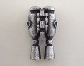 Rocket Jet Pack Classic Silver Thruster Wood Pendant Christmas Tree Ornament Dangle