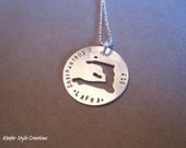 Handstamped Haiti cut out adoption/mission necklace