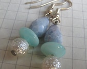 Stunning Blue and Silver Dangle Earrings