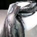 Midnight Rain - Black and Grey - Hand Painted Silk Scarf