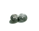 Military Steampunk Cuff links British - OFF THE CUFF - vintage pewter buttons silver plated - limited edition Etsy uk