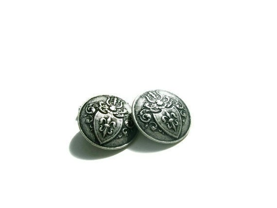 Military Steampunk Cuff links British - OFF THE CUFF - vintage pewter buttons silver plated - limited edition Etsy uk