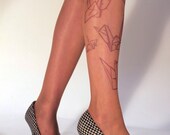 Tatto Tights - Origami birds Size LARGE