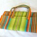 Grocery bag marketing, bright stripes eco-friendly reusable