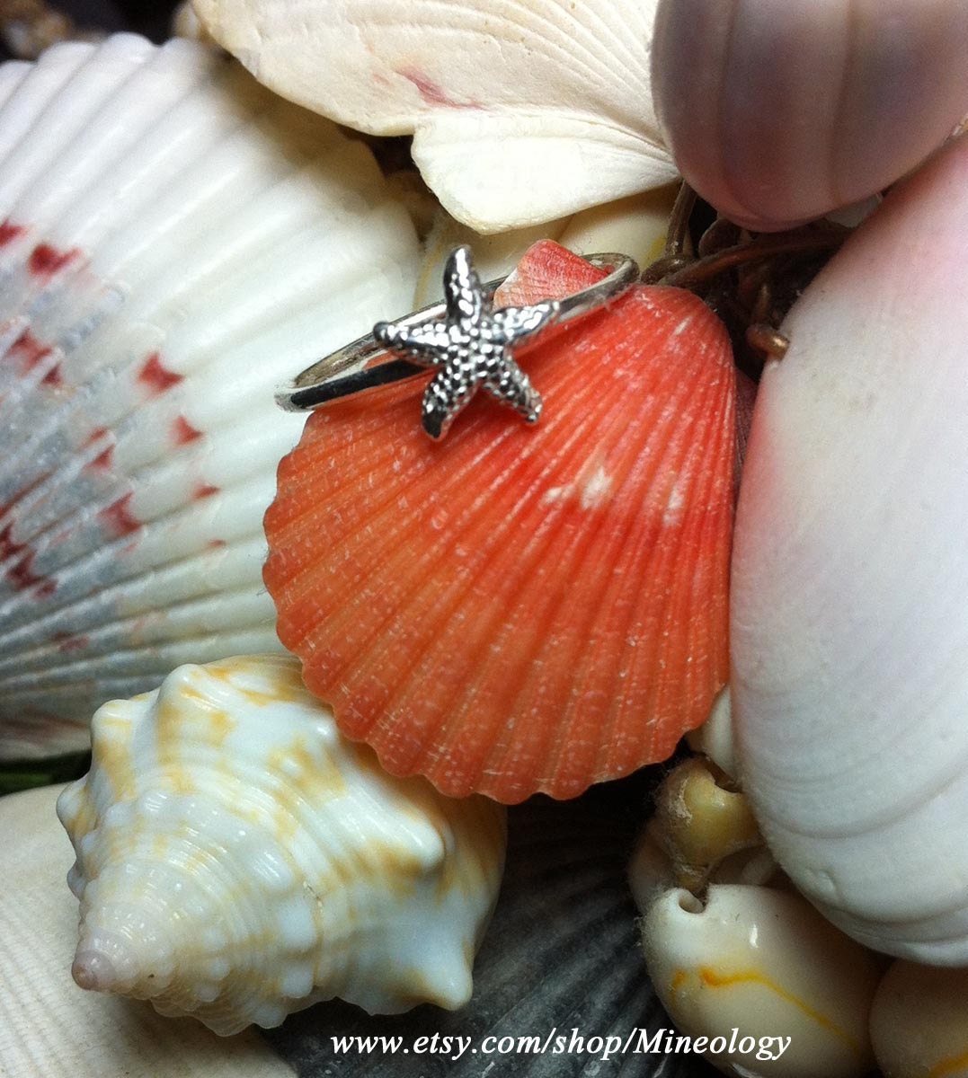 Silver Starfish  Ring