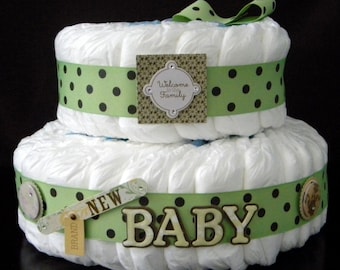 Sweet Pea Diaper Cake 2 Tiers