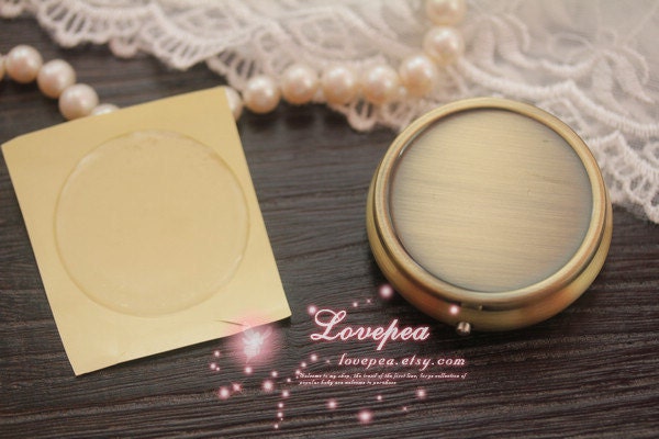 Complete DIY Kit 008--1PCS Mirror Pill Box  Bronze and 1PCS 3D Epoxy Resin Stickers