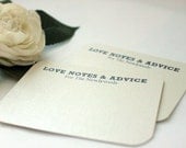 100 Comment Cards / Love Notes /Advice Cards