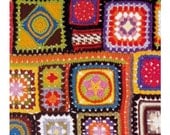 Vintage Crochet Pattern 1970s Granny Square Afghan Crazy Quilt Digital Download PDF