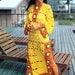 Vintage Crochet Pattern Granny Squares Flower Peek A Boo Caftan Maxi Dress Tunic Digital Download PDF