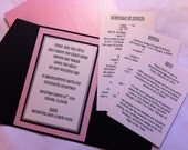 Sexy Sparkly Bachlorette or Wedding Invitations in Metallic Pink, Silver, & Black