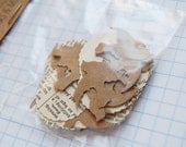 50 Kraft Dove and Vintage Dictionary Scalloped Circle Cutouts