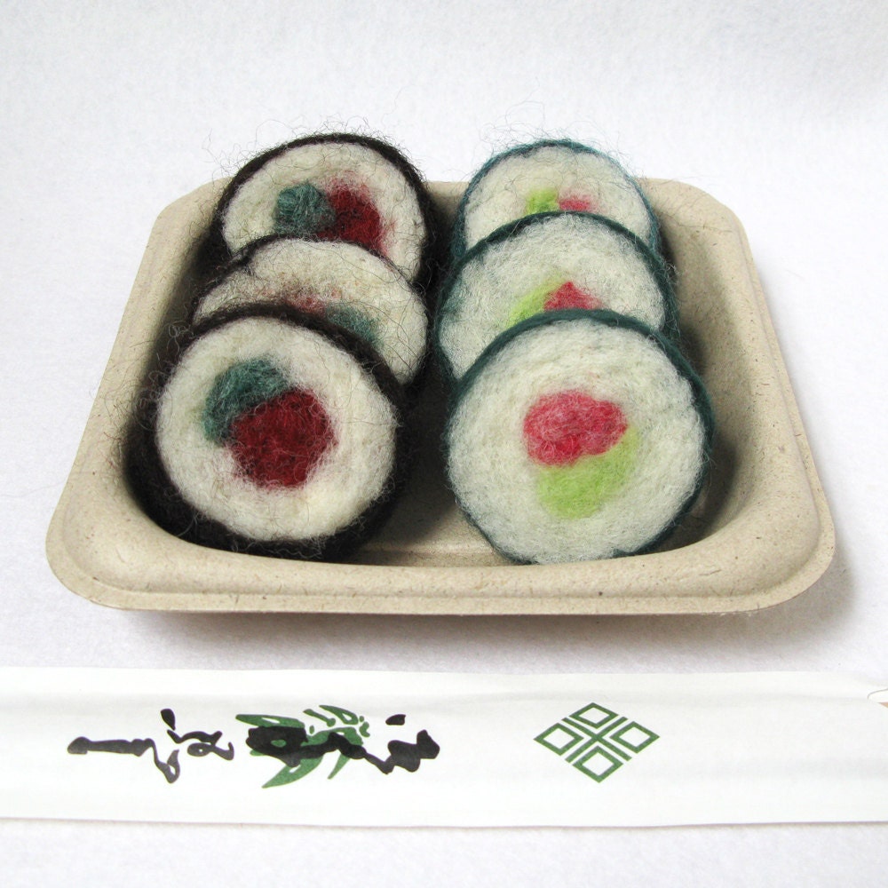 SALE - Felt Sushie Roll 6 pieces