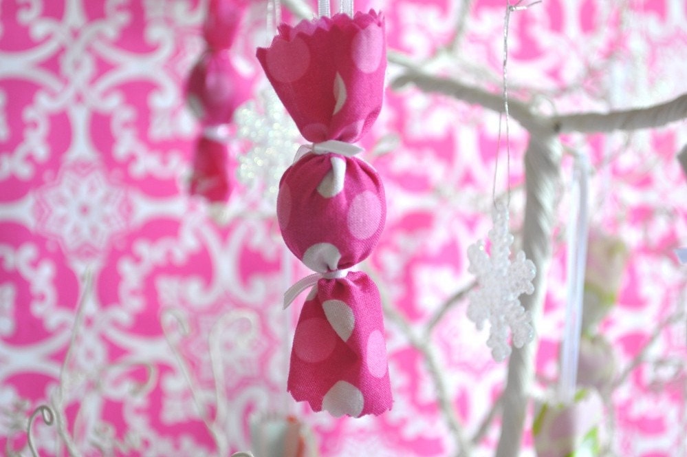 Vintage Candy CHRISTMAS ORNAMENTS, set of 3