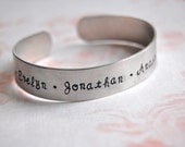 custom metal bracelet cuff, hand stamped