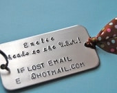 luggage tag, hand stamped, personalized- great gift