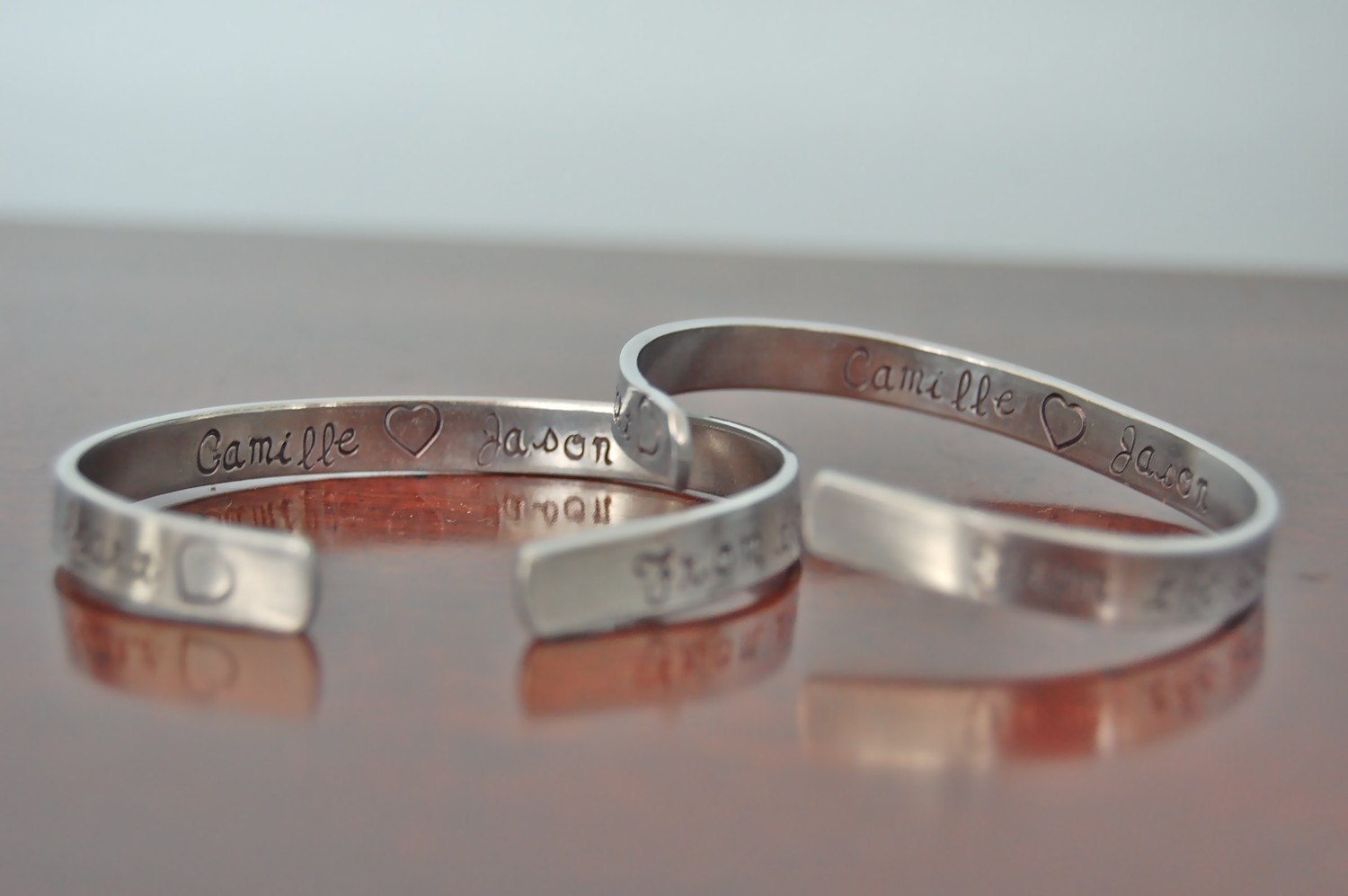 Soon to be Mrs. (any name here) bride, custom SKINNY hand stamped cuff bracelet