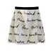 Cursive letter writing fabric mini skirt with elastic band