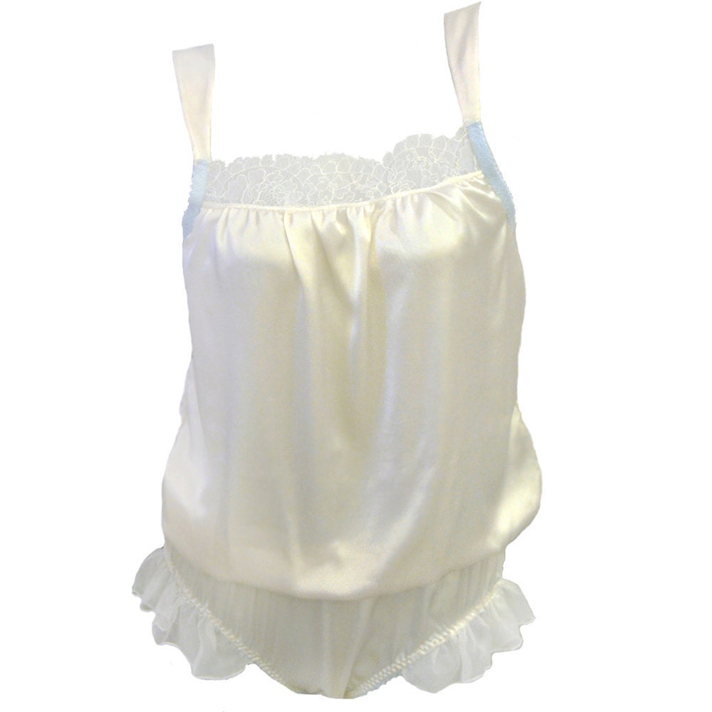 Elena Bridal Ivory Silk  playsuit Teddy Lingerie - gifts for her
