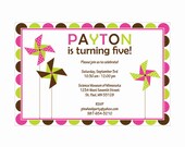 Printable Pinwheel Invitation